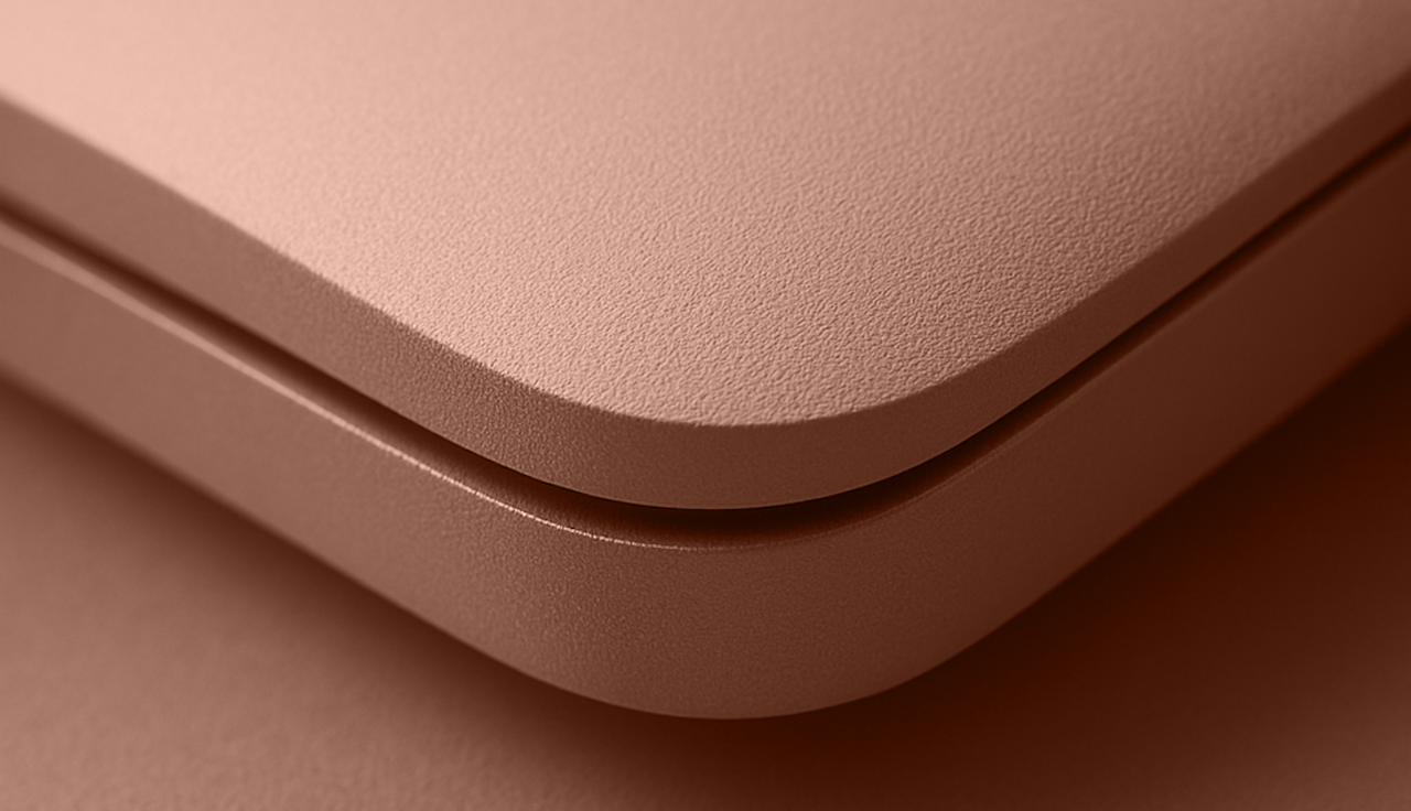 3D illustration av kanten på en stängd bärbara dator