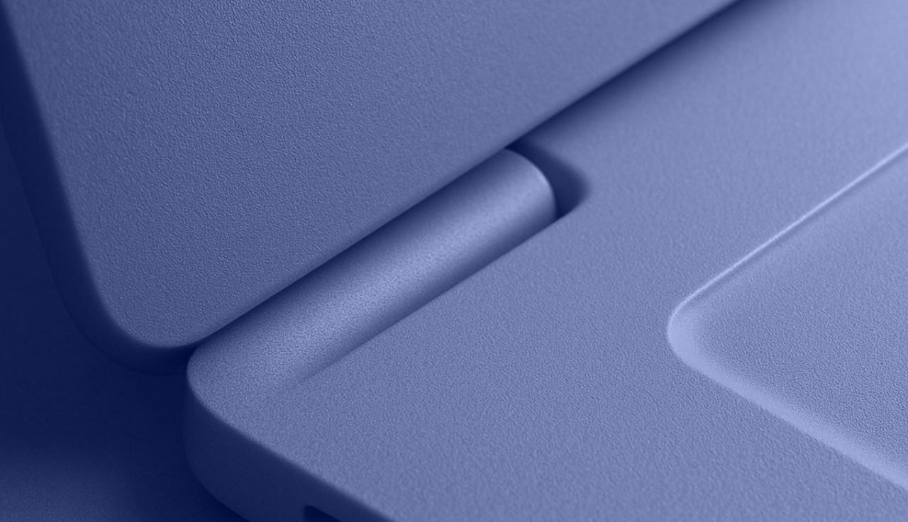 3D illustration av kanten på en öppen bärbara dator